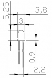Светодиод ярко-синий 3мм, напряжение 3.0-3. 6В, ток 5-17.5 мА, 470-475нм, прозрачный корпус