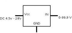 Электронный встраиваемый вольтметр 0В-200В (красный, постоянное напряжение)
