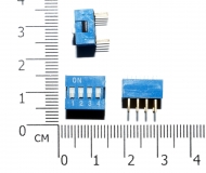 Тумблер 4P 2,54 мм шаг DIP-переключателя (синий)