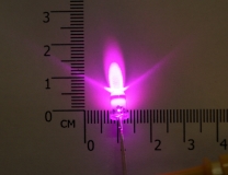 Светодиод фиолетовый 5мм (20-25°, 3.0-3.2В, 25-75 мА) прозрачный корпус