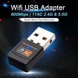 Мини WiFi Dual Band USB адаптер 600Mbps 802.11ac/n/g/b wifi Adapter 2.4 + 5 ГГц, чип RTL8811