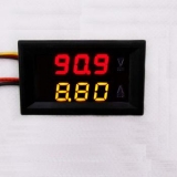 Сдвоенный вольтметр/амперметр (0-100В/0-50А) (красный + желтый цвет) без шунта