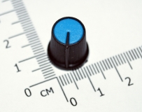 Ручка из пластика синяя, черный корпус (одноместные, двухместные потенциометры, высокое качество)
