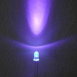 Светодиод 5мм ультрафиолетовый УФ 395-400нм 3.2-3.8В 20мА 2000mcd 25° LE-DS154