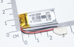 Литий-полимерный аккумулятор 3,7В   041230 401230 80mah (устройства: Bluetooth, MP3, MP4  )