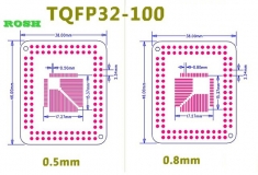 Переходник / адаптер для микросхем QFP FQFP TQFP(32,44,64,80,100) LQFP SMD в DIP switch 0.5 / 0.8мм  (двусторонняя плата)