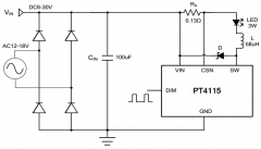 PT4115 SOT89-5 стабилизатор тока (ШИМ-драйвер) с диммированием