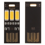 Миниатюрный USB светильник 5В 0,1А 32*12мм, 3 светодиода 5730, теплый белый свет