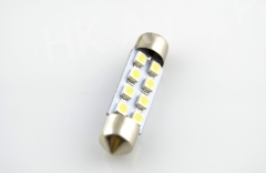 Светодиодная лампа для автомобиля, цоколь Festoon, 12В, 48 Люмен, 0.36Вт, 8 SMD светодиодов 1206, цвет белый, длина 36мм