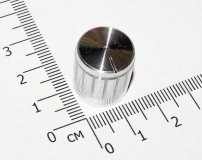 Ручка регулировки громкости из металла (цвет серебро, для одноместных, двухместных потенциометров и т.д.)