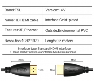 Кабель HDMI/HDMI v.1.4 длина 0.5м черный