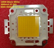 Сверхяркий светодиод 100 Вт теплый белый цвет 3000-3200К 8000-9000 Lm 32-34В 3000мА