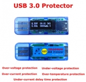 Электронный портативный OLED USB-тестер (напряжение, ток, мощность, емкость, температура, время зарядки) USB3.0, 4 разряда