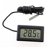 Цифровой LCD термометр -50 +110 °С (черный) внешний датчик 1м