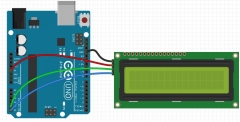 Arduino IIC / I2C 1602 LCD желто-зеленый  дисплей (5В)