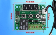 Цифровой бескорпусной 12В регулятор температуры с термопарой, -50 ~ +110°C, 12В, ток управления 10A, синий  дисплей, W1209