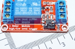 Модуль реле 1-канальный для Arduino с оптронной изоляцией, 5 вольт (hight and low level trigger, реле SONGLE/аналог.)