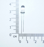 Светодиод белый теплый 5мм (20-25°, 3.0-3.6В, 20 мА)