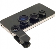 Набор  съемных объективов 3-в-1 широкоугольный (рыбий глаз), макро и панорамный для смартфонов и Iphone