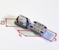 Кнопка тактовая micro smd 3 * 4 * 2,5 мм SMT G75