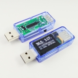 Электронный портативный OLED USB-тестер 9 в 1 (напряжение  3.30-33В, ток 0-5А, мощность, емкость, температура, время зарядки) USB2.0, 3 разряда, синиЙ, белый, черный
