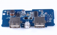 Модуль для Power Bank зарядное устройство с двойным USB 5В 2*2.0A для 1-6 шт аккумуляторов 18650 с LED-индикацией, 69*30мм