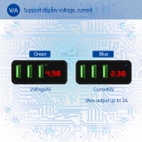 Адаптер питания - зарядное устройство AC 100-240В - DC 5В 3А три порта USB с вольтметром и амперметром (для зарядки планшетов и смартфонов)