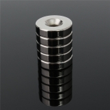 Неодимовый магнит (кольцо) NdFeB D20 x h5 мм отверстие 5мм N50