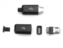 Разъем micro-USB на кабель (папа, сборный, 4 эл-та)