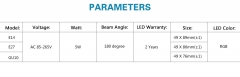 Светодиодная RGB лампа E14 85-265В 5 Вт с дистанционным управлением
