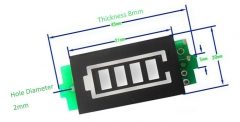 Индикатор емкости LiPo Li-ion аккумуляторов из 2 ячеек 2S 6.6В - 8.4В синий дисплей