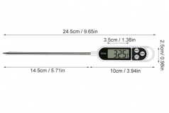 Цифровой LCD термометр-щуп TP300, -50° +300 °С (белый, крупный экран)