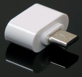 Переходник USB OTG (мама) - microUSB белый