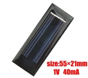 Поликристаллическая солнечная батарея 1.0В 40мА , размер 55 х 21 х 2.5 мм