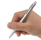 Ручка с невидимыми чернилами и ультрафиолетовым фонариком, шариковая, металл - Invisible Pen