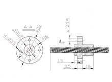 Приводная втулка для трапециевидного вала диаметром 8мм, шаг 8мм (четырехзаходная)