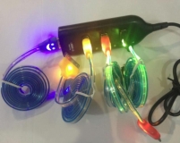 Кабель micro USB - USB 1м с цветной RGB подсветкой