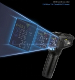 Профессиональный бесконтактный инфракрасный ИК-термометр (пирометр) RICHMETERS 550PRO -50°С +550°С с цветным ЖК-экраном и измерением влажности