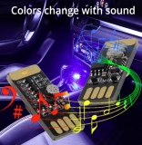 Миниатюрный USB RGB светильник с сенсорным управлением и микрофоном для эффекта цветомузыки, 5В, RGB светодиод 5050