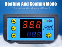 Цифровой контроллер температуры с термопарой, W3231, -55°С ~ +120°C, 110-220В, ток управления 10A, красный + синий дисплей