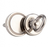 Неодимовый магнит мощный с кольцом, диаметр 36мм, грузоподъемность 20кг