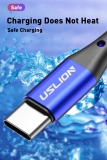 Кабель USB Type C - USB 2м, максимальный ток 2.4А, с защитой от изломов, USLION