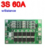 Контроллер заряда разряда PCM BMS 3S max 60A 12.6В для 3 Li-Ion аккумуляторов с балансиром, rev2.3