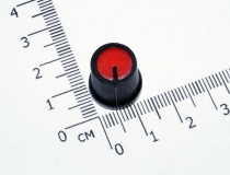 Ручка из пластика красная, черный корпус (одноместные, двухместные потенциометры, высокое качество)