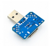 Переходник USB папа-мама в USB Type C, MicroUSB, DIP 4pin шаг 2,54мм, размер 20.2*33.5мм