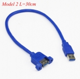 Кабель удлинительный USB 3.0 - USB 3.0 30 см с ушками крепления (28мм)