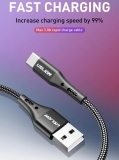 Кабель USB Type C - USB 1м, максимальный ток 3А, с защитой от изломов, USLION