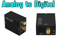 Преобразователь аналогового аудио сигнала в цифровой, вход стерео RCA, выход Toslink / RCA coaxial, 24-бит DAC S/PDIF декодер до 96кГц