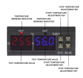Цифровой регулятор температуры и влажности STC-3028 с датчиком, -20°C +80°C, влажность 0-100%RH, 110 ~ 240В два реле 10A