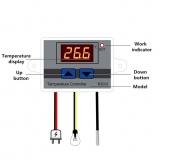 Цифровой контроллер температуры с термопарой, терморегулятор, XH W3001, 220 В, 1500Вт